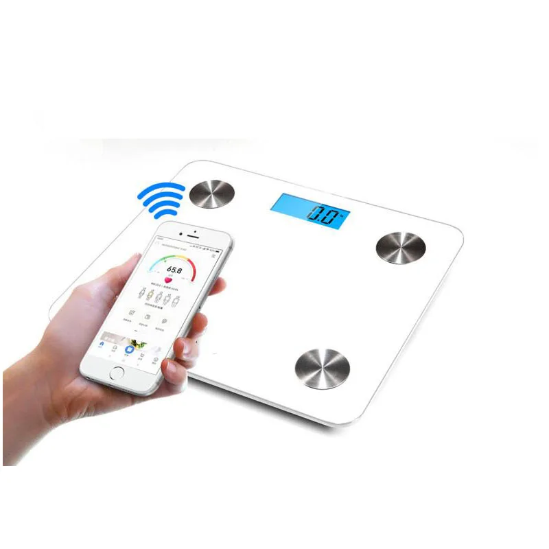 Закаленное стекло квадратное умное приложение весы для тела и жира домашнего