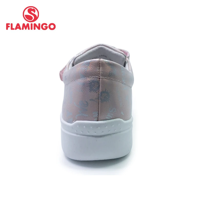 FLAMINGO 2020 Print Spring Genuine Leather Breathable Hook&amp Loop Outdoor sneakers for girl Size 27-33 Free shipping 201P-FD-1858 | Детская