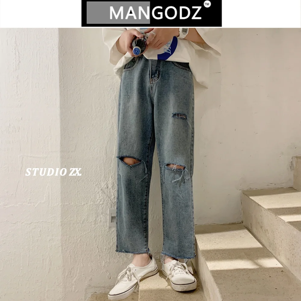 

Men Hip Hop Vintage Washed Jean Pants Harajuku Streetwear Hole Loose Joggers 2021 Summer New HipHop Harem Pants Baggy Trousers