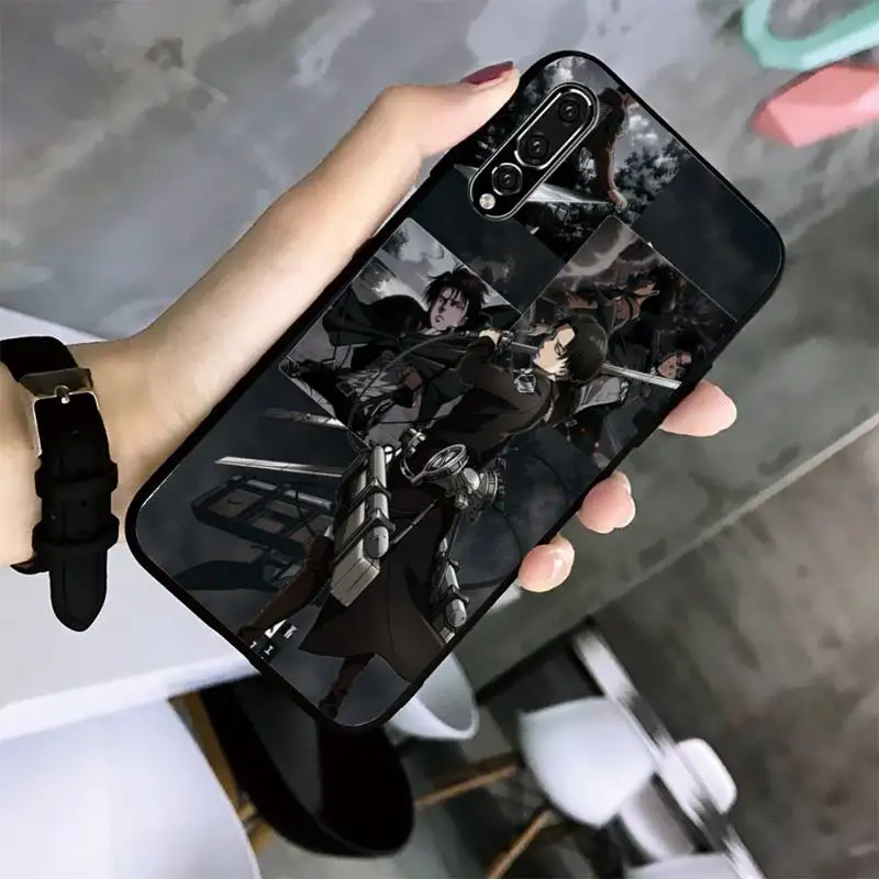 

Levi Attack On Titan Phone Case For Huawei G7 G8 P7 P8 P9 P10 P20 P30 Lite Mini Pro P Smart Plus Black Soft TPU Cove Fundas