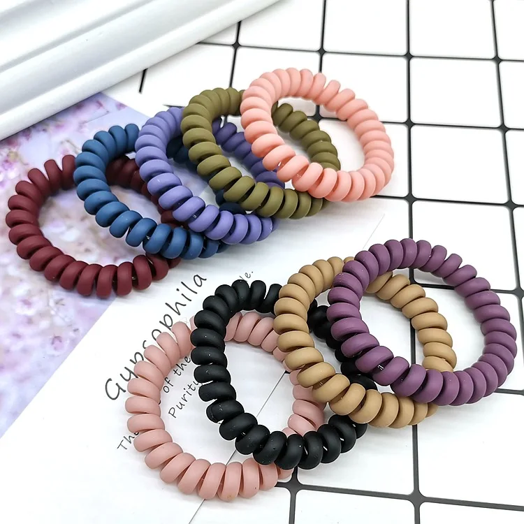 

Free shipping High Quality Scrub phone line hair ring girl adult hair tie hair rope electric wire rubber ring