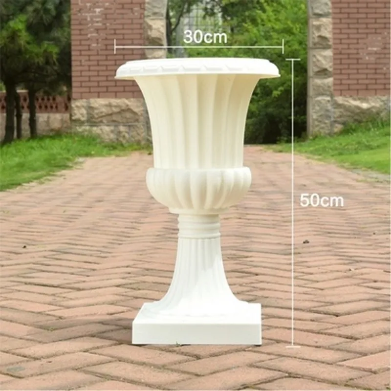 

European Style Fashion Wedding Props Decorative Roman Columns White Plastic Pillars Flower Pot Road Lead Stand Party Event