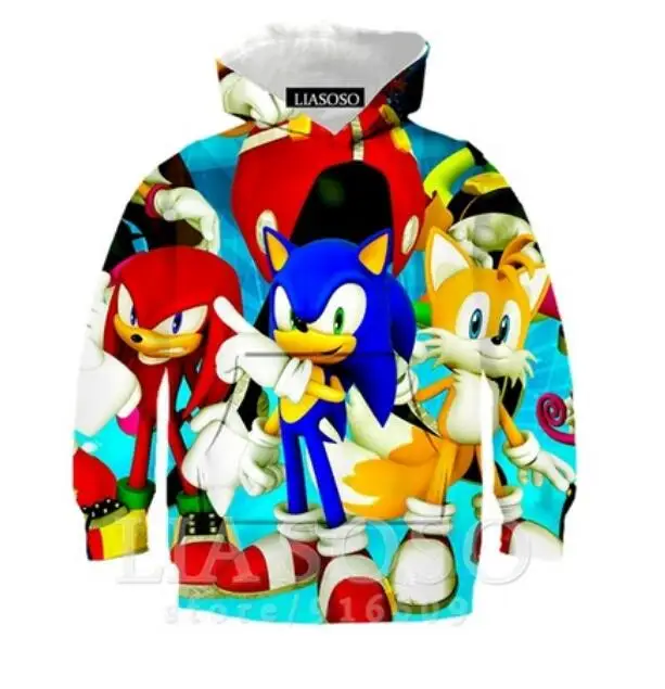 picture color Sonic 3D Модный пуловер худи Повседневная Толстовка с длинными рукавами 3D Одежда для мальчиков и девочек тонкий стиль детский свитер с героями мультфильмов - Цвет: picture color