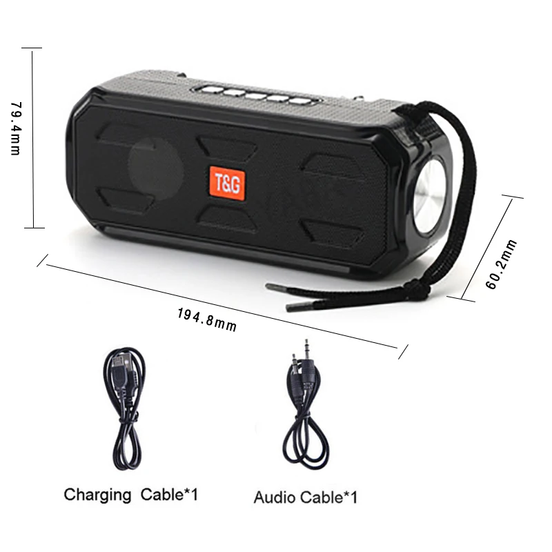 

Bluetooth silicone Outdoor Speaker Waterproof Portable Wireless Column Loudspeaker Box Support TF Card FM Radio Aux Input