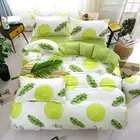 Комплект постельного белья из полиэстера с принтом зеленых листьев