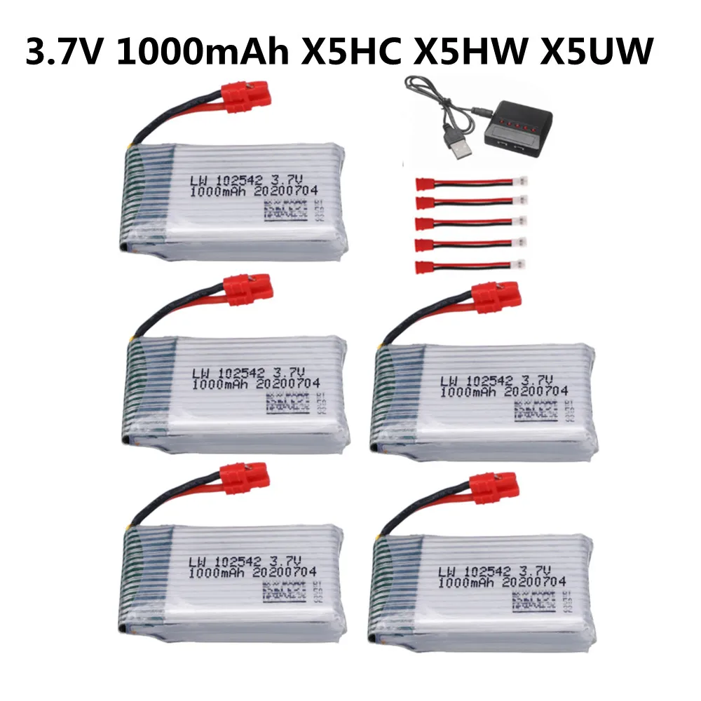 

Литий-полимерный аккумулятор 3,7 в 1000 мАч + зарядное устройство для Syma X5HC X5HW X5UW X5UC запасные части для радиоуправляемого квадрокоптера дрона