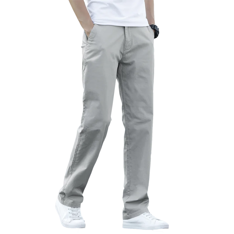 

Fashion Men Business Casual Pants Slim Straight Trousers Spring Summer Long Pants Men's Casual Cotton Pants Straight Trousers