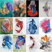 5d diy diamond painting colorful goldfish good luck koi full diamond embroidery cross stitch mosaic picture home decoration gift