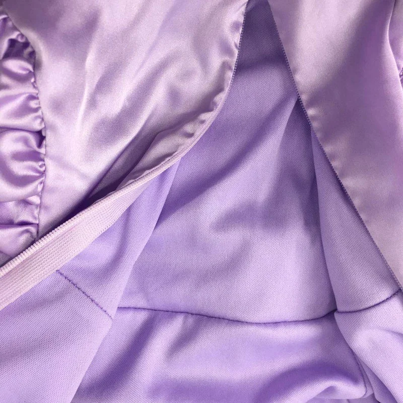 

2 Pcs Summer Dress Women Spaghetti Strap Solid Ruched V Neck Sexy Slim Chic Party Club Outfits M, White & Purple