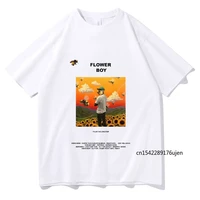 2021 best sell tyler the creator golf wang flower boy cat rap music wang skate artwork pattern designed hip hop tshirt