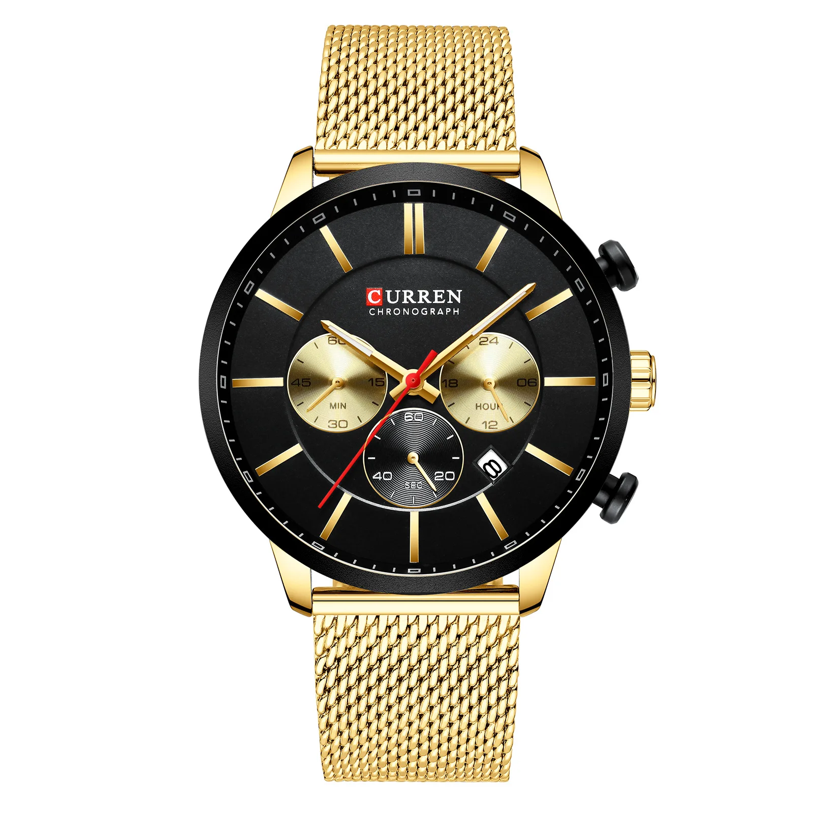 

New Mesh Strap Watch Waterproof Quartz Multi-Function Six-Pin Calendar Business Men's Watch Unique Watch Casual Fashion Watch