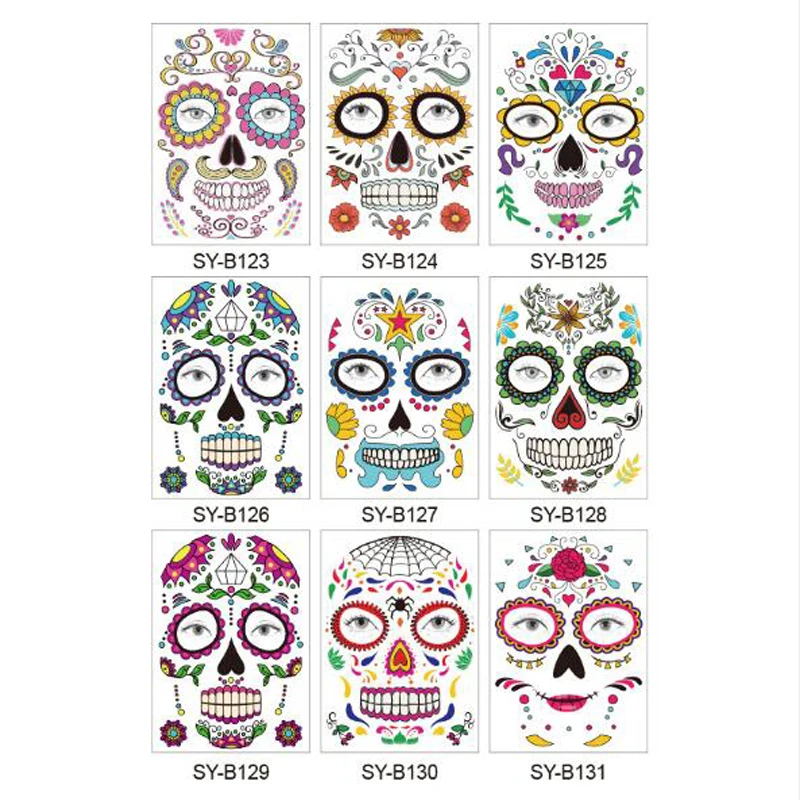 Для детей 1 9 шт. Хэллоуин лица макияжный стикер Специальный Водонепроницаемый
