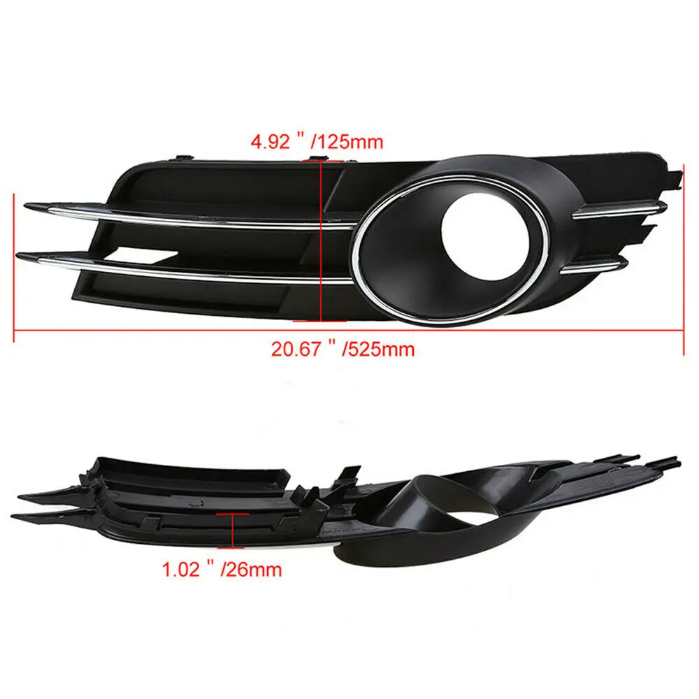 Черный правая/левая передняя бампер туман светильник решетка для 2011 2015 Audi A6 C7