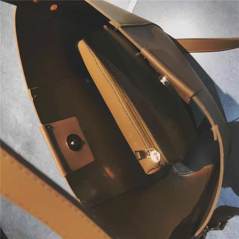 

Casual Large Capacity Totes Designer Wide Strap Women Handbags Luxury Pu Leather Shoulder Crossbody Bags Buckets Bag Lady Purses