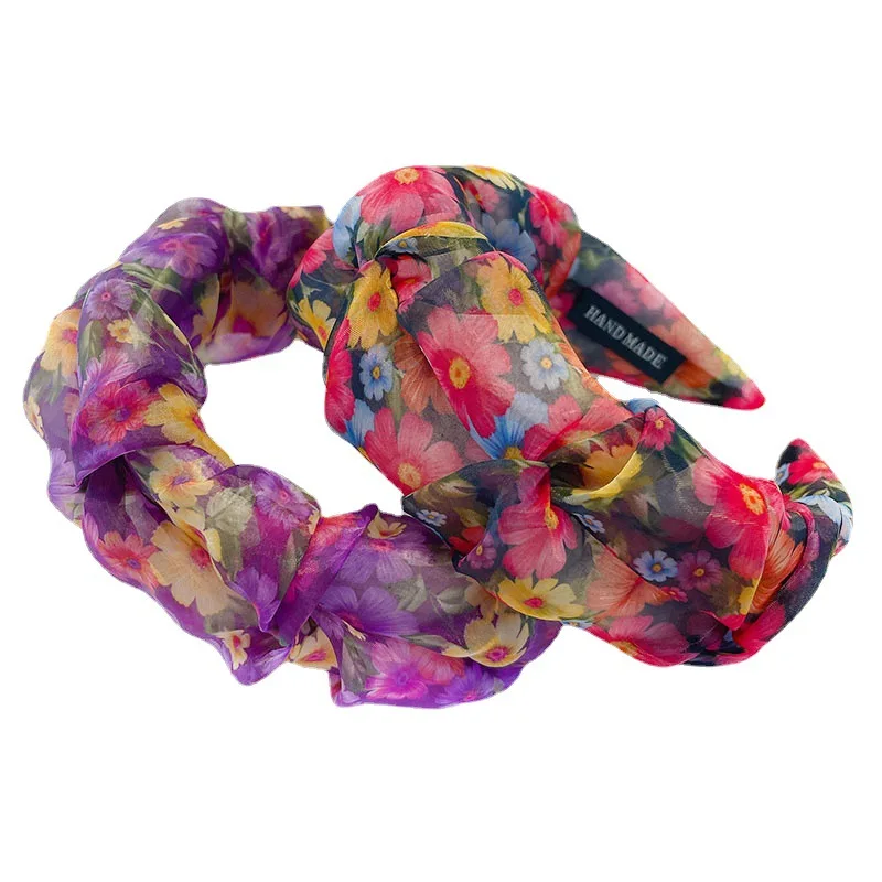 

Women ummer headband small daisy mesh folds hairbands girl's flowers headbands lady's headwear hair accessories