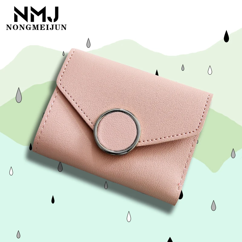 

Fashion Wallets for Women Ladies 2021 Round Buckle Women's Small Wallet Brand Leather Short Card Hold Package Female Coin Purse
