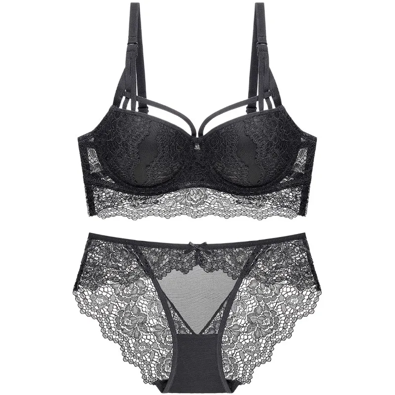 Женский комплект нижнего белья хлопковый с бюстгальтером пуш-ап и трусиками