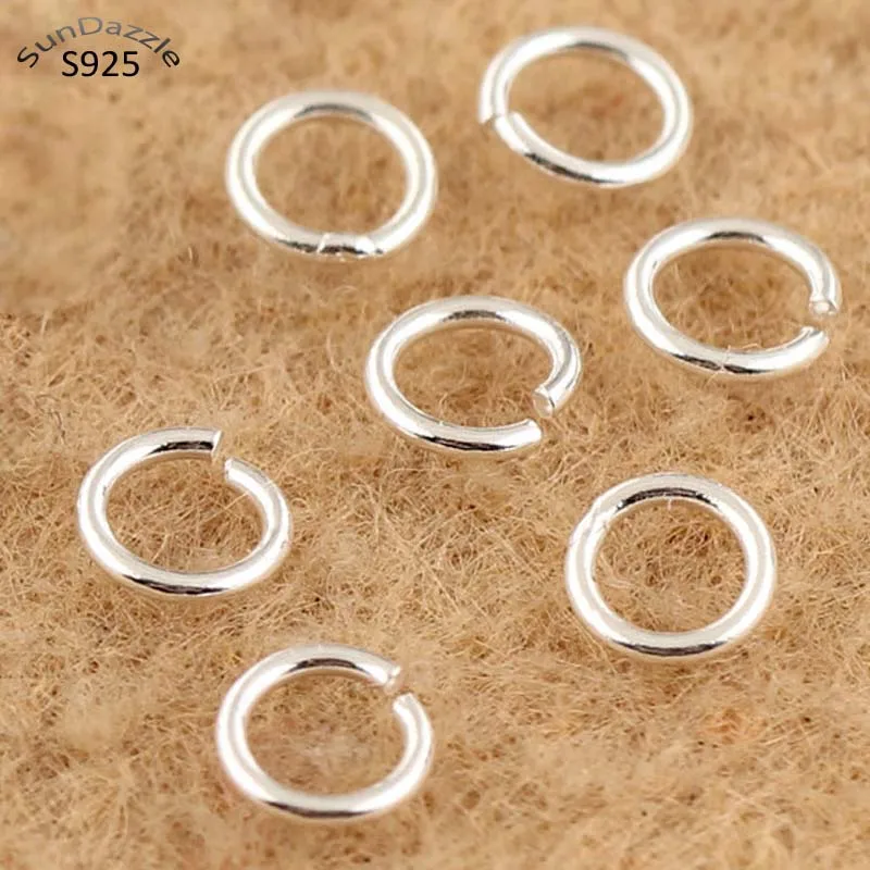 20pcs Genuine Real Pure Solid 925 Sterling Silver Open Jump Rings Split Ring for Key Chains Jewelry Making Findings Accessories