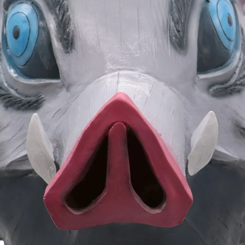 Demon Slayer Kimetsu no Yaiba Mask Cosplay Costume Hashibira Inosuke Halloween Latex Masks Wild Boar Prop