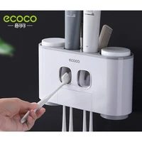 automatic toothpaste extruder toothbrush rack wall mounted bathroom dust proof toothbrush rack fittings suite