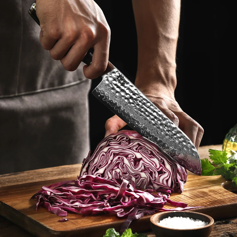 Кухонный нож Kyokuto из дамасской стали ножи шеф-повара сантоку диаметром 7 дюймов