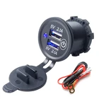 Водонепроницаемая автомобильная USB-розетка с выключателем, Комплект сделай сам 4,2 А, 1224 в, синее зарядное устройство для автомобиля, RV, квадроцикла, лодки, морского мотоцикла