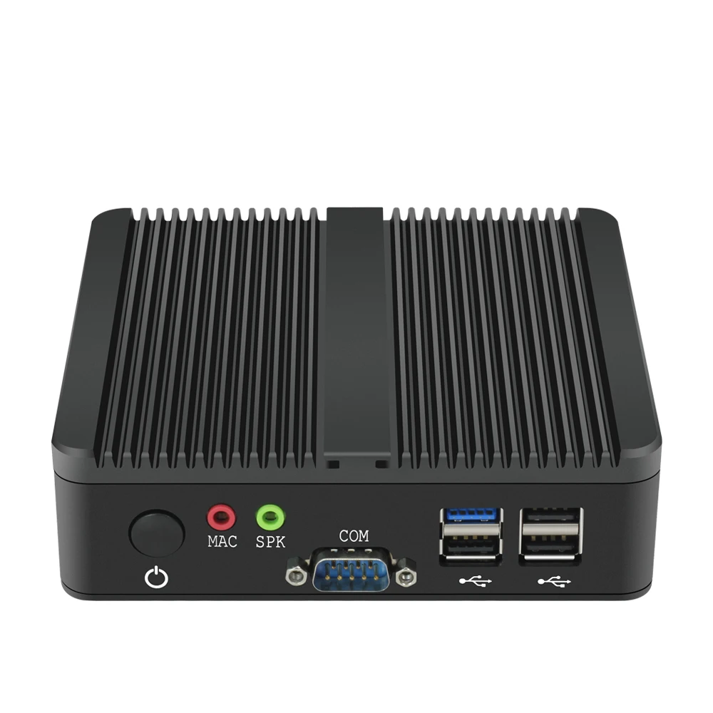 BEBEPC безвентиляторный мини ПК 2 * COM Intel Celeron J1900 четырёхъядерники Dual LAN Windows 10 Ubuntu