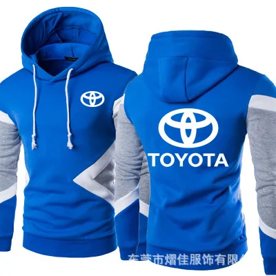 

2020 New Toyota Car Logo Spring Autumn Fashion Men Pullover Sweatshirts Patchwork Casual Cotton Hoodies Clothing S-5XL Size