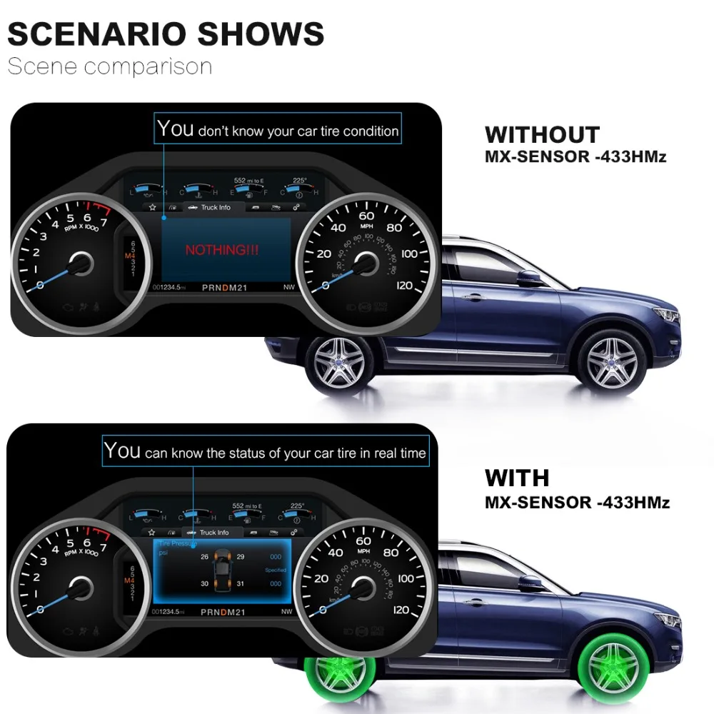 Autel MX-sensor TPMS 433 МГц резиновый датчик давления в шинах универсальный программатор для TPMS программируемый