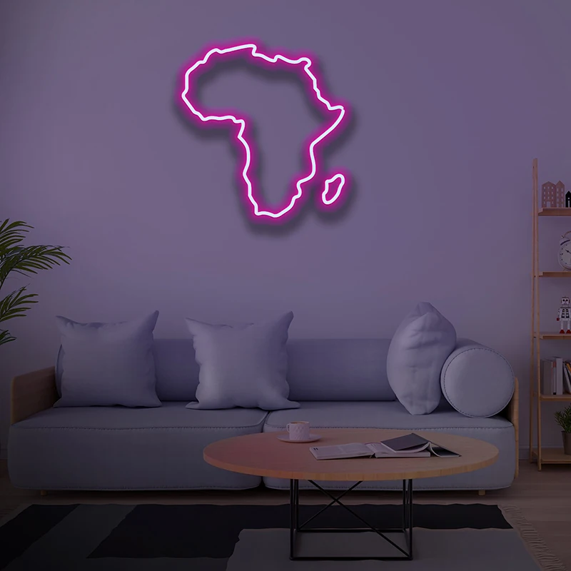 Africa neon sign,Custom Led Neon Light Signs Decoration For Room Decor Birthday Party Wedding Decoration