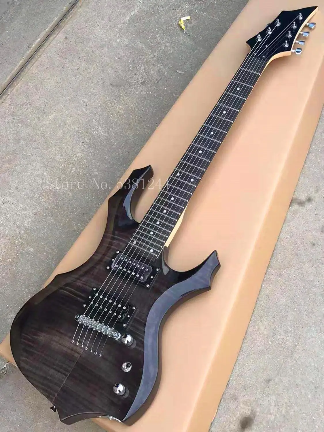 Бесплатная доставка V образный вырез 7 струнная электрогитара по индивидуальному