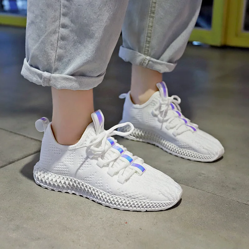 

Woman Casual Shoes Breathable 2020 Fashion Mesh Sneakers Spring Autumn Ladies Vulcanized Flat Shoes High Quality AL60022