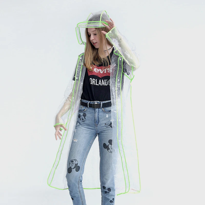 

Fashion Transparent Poncho Long Raincoat Hiking Waterproof Rain Coats And Jackets Women Chubasquero Bicicleta Raincoat OO50YY