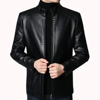 brand men jacket 2021 new spring fall soft leather jackets for man clothing long sleeves coat fashion korean style thin clothing