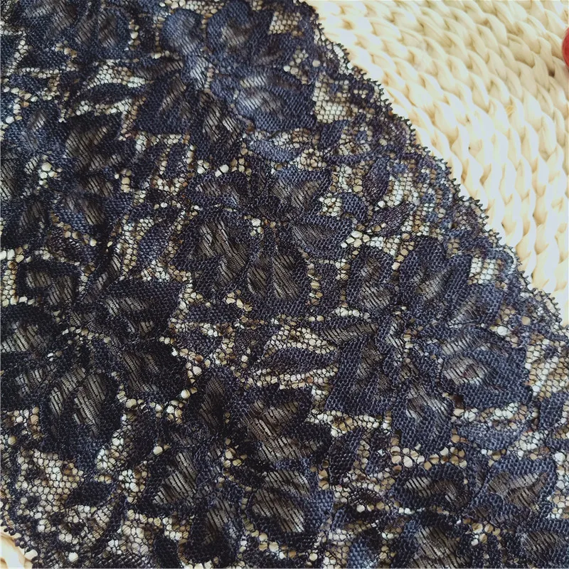 Швейцарская кружевная ткань с вышивкой белого и черного цветов 14 5 см