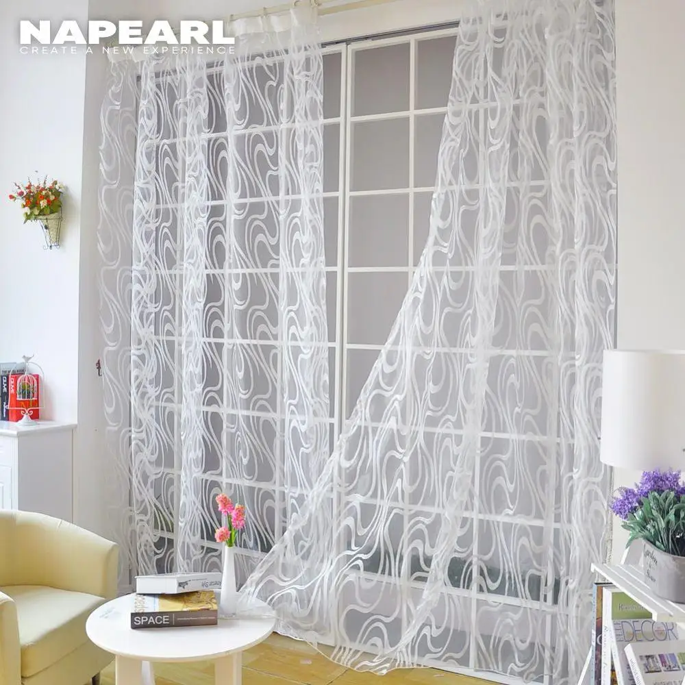 NAPEARL Европейский Стиль Полосатый жаккардовый дизайн готовые отвесные шторы