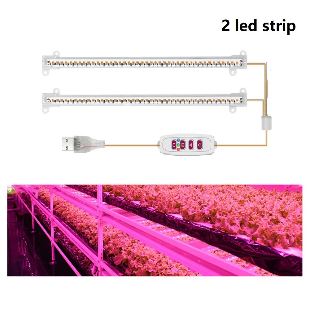 

2/4PCS LED Plant Grow Light Strips With USB Timer Dimmable Levels Growing Lamps Hydroponic Plant Garden Led Grow Lights