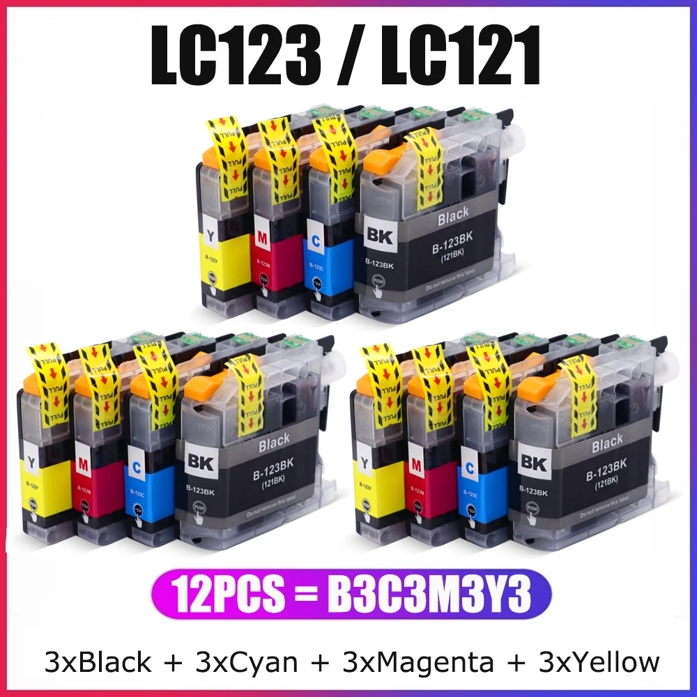 

YC LC-123 Ink Cartridge LC 123 Printer Cartridges For Brother LC-123 Cartridges MFC-J470DW DCP-J132W MFC-J245 MFC-J870DW J4510DW