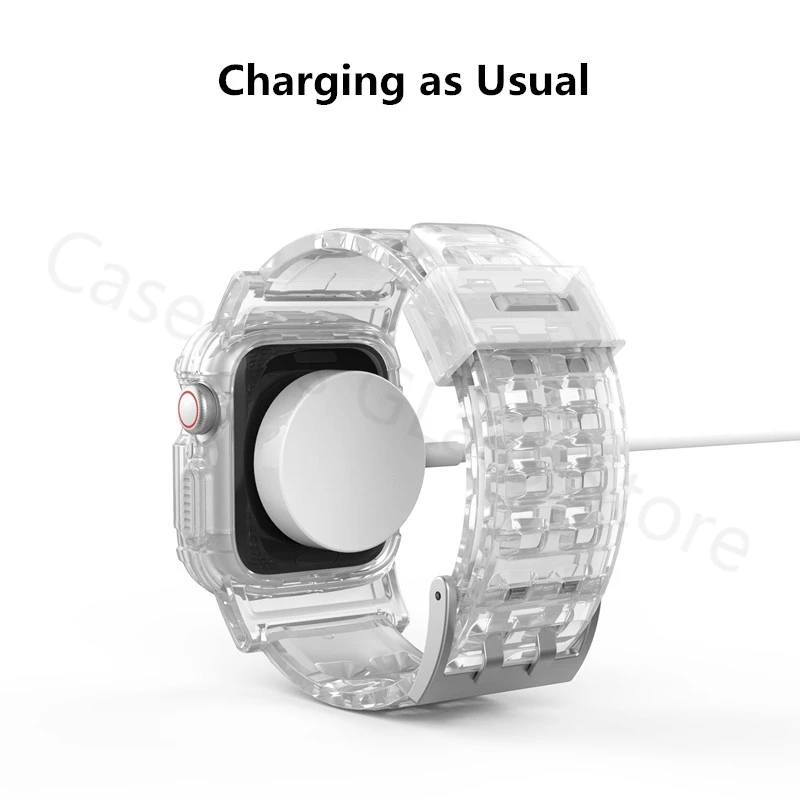 Новейший спортивный ремешок для Apple Watch Series 1 2 3 4 5 мягкий прозрачный резиновый