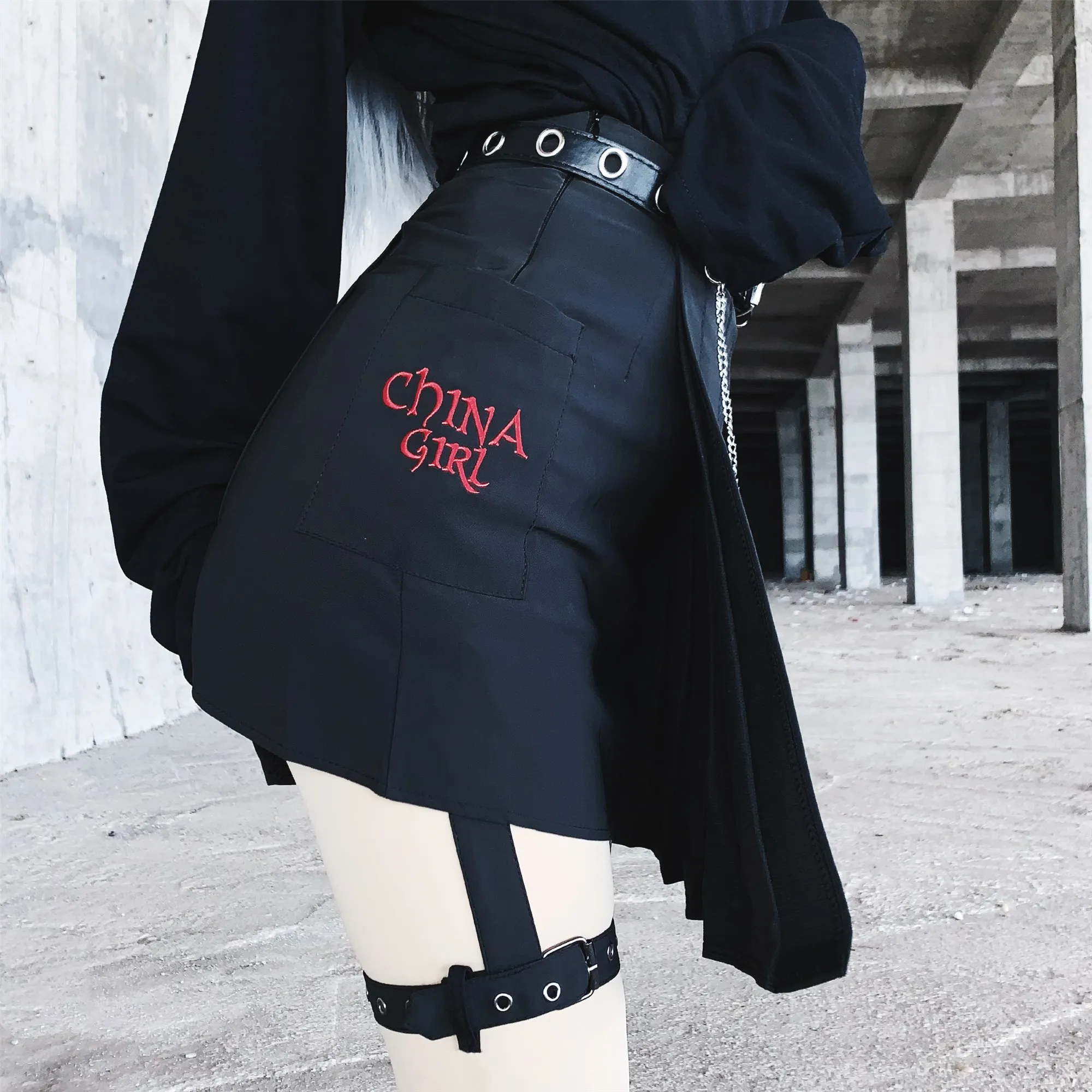 Юбка Ruibbit с вышивкой для девушек Женская юбка завышенной талией и кольцом модная