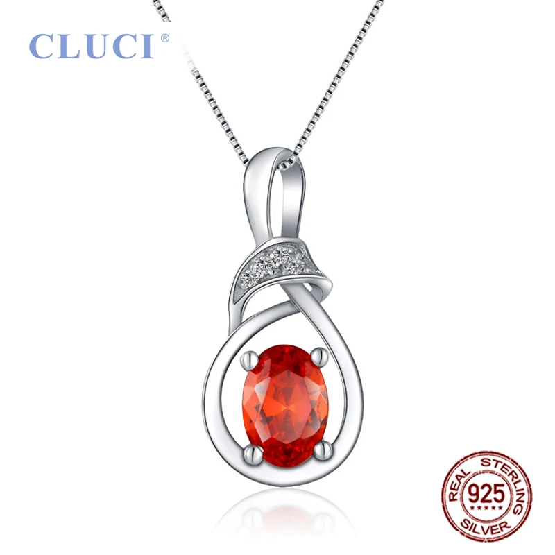 Женская серебряная подвеска CLUCI красная овальная 925 пробы подарок на день Святого