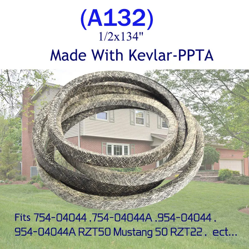 

Mower Belt Make With Kevlar 754-04044 954-04044A RZT50 FOR M/ustang 50 RZT22 Lawn Mower V-belt Hot Selling 1/2x134"A132