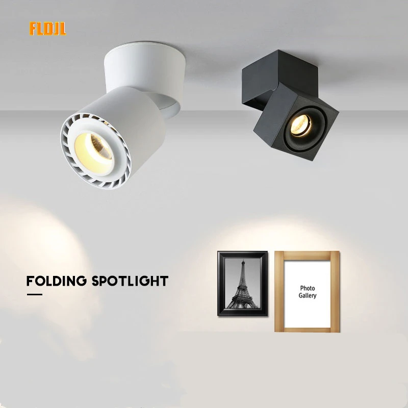 

Dimmable led surface mounted spotlight 12W 20W foldable ceiling downlight household lighting COB high display AC85V~265V