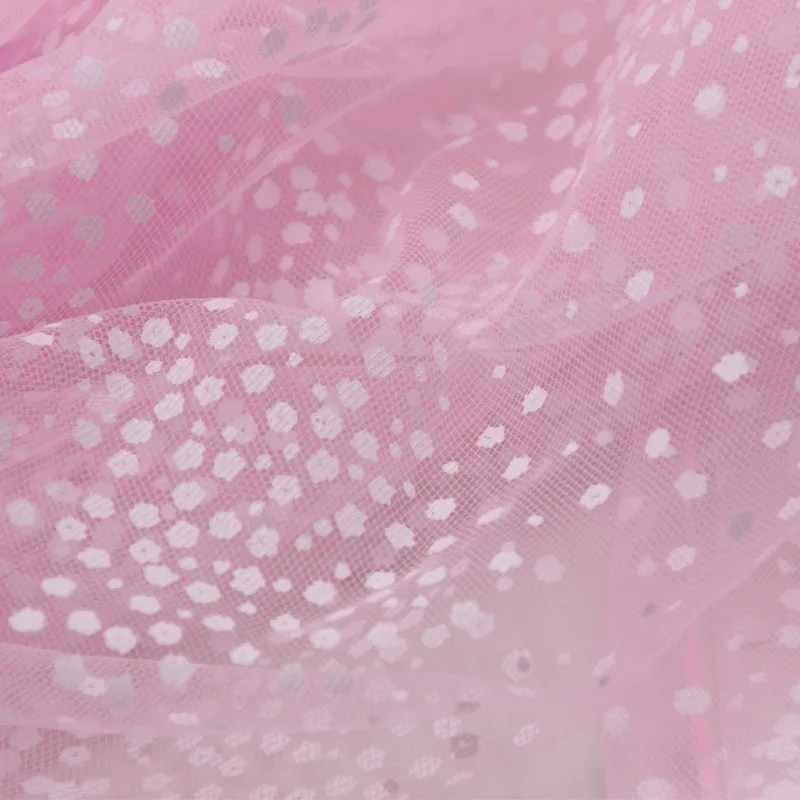 Ширина 150 см тюль ткань печать Снежинка марлевые сетки для дома сада дня рождения