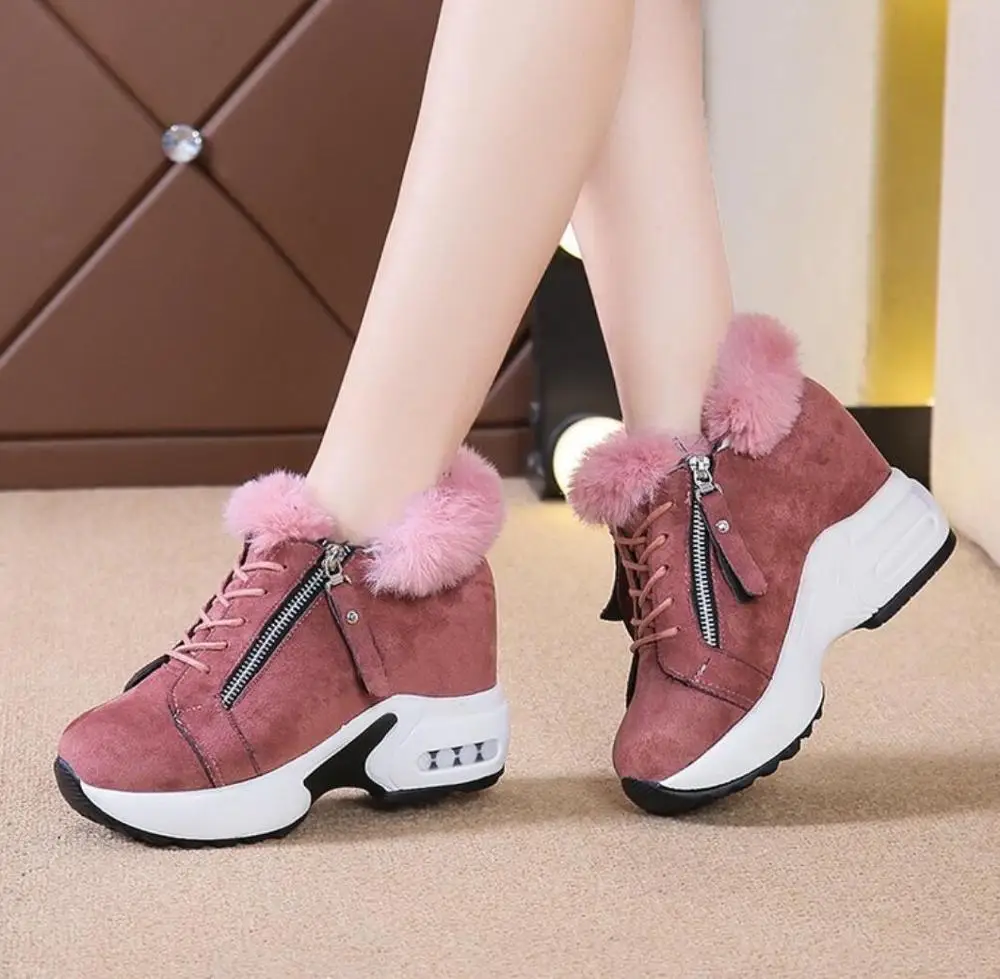 2020 зимняя женская обувь на платформе теплая плюшевая повседневная с мехом модные