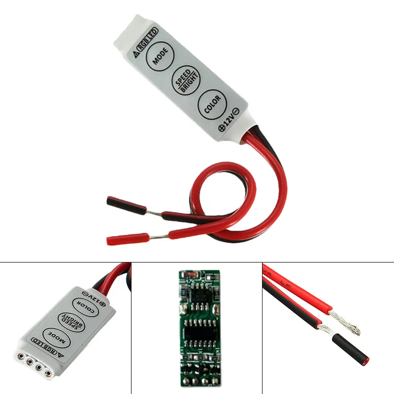 DC12V-24V 3 клавиши Светодиодная лента управление ler ручное диммер для 4pin RGB 3528 5050