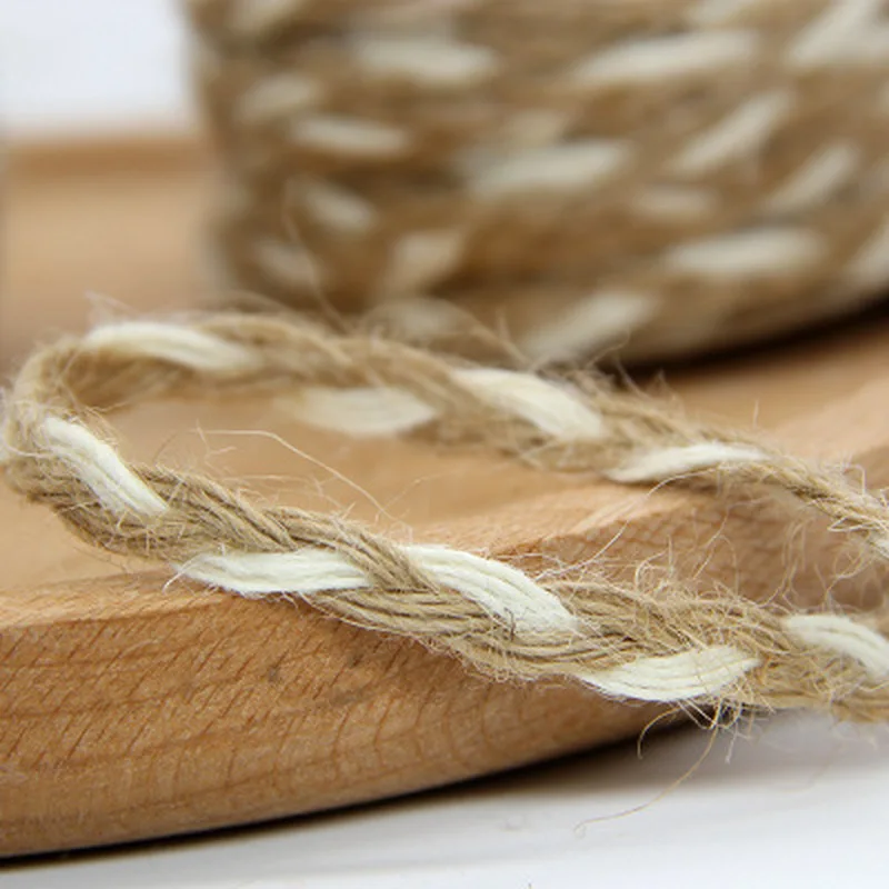 5 м DIY Ремесло винтажный натуральный Hessian джутовый шпагат веревка Свадебная вечеринка Мешковина Лента Декор для дома катушка фестиваль Скрапбукинг