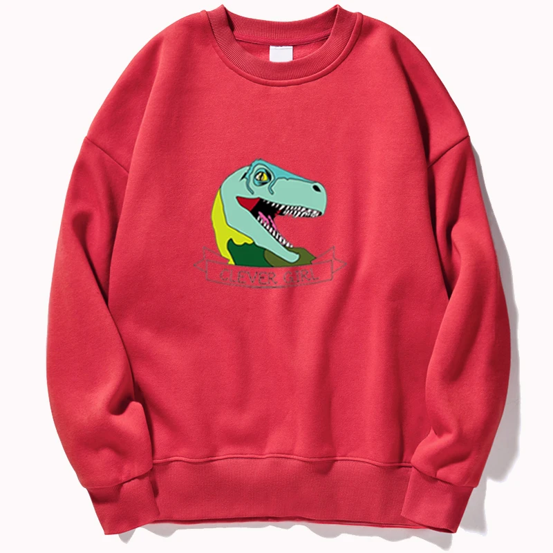 

Clever Girl Harajuku Kpop Women's Men Retro Hoodie Dinosaur Long Sleeve Tops Fashion Sweatshirt Sports Pullovers Ladies Hoodie