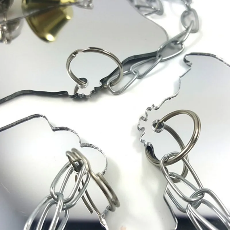 

Parrot's Toy Bird Fun Toys Accessories Mirror With Colorful Bells For Pet Bird Cage Hanging Decoration Supplies