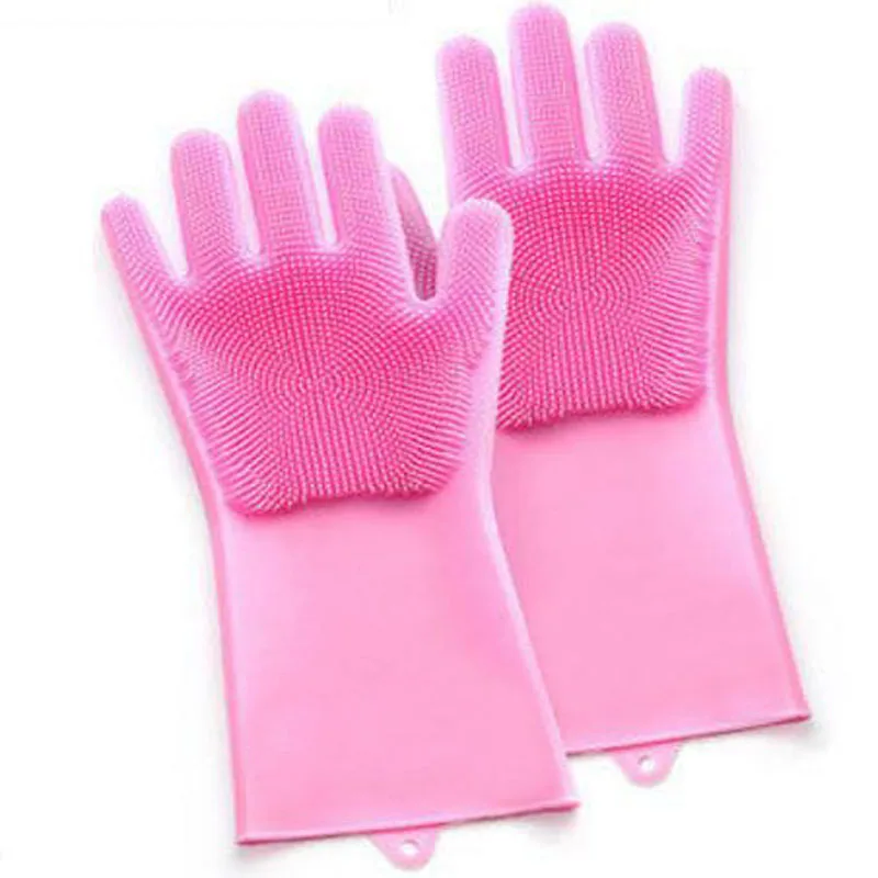 Волшебные многофункциональные силиконовые перчатки для очистки мытья тарелок